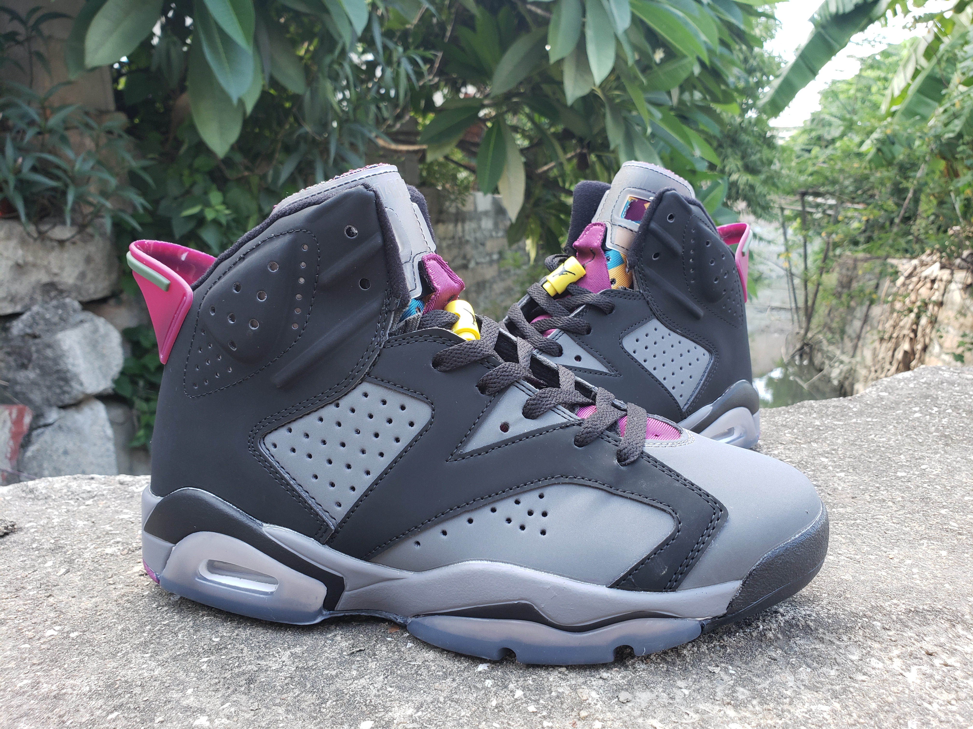 Air Jordan 6 Bordeux Grey Black Purple Shoes